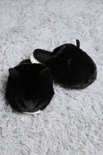 Fuzzy Solid Color with Ears Slippers