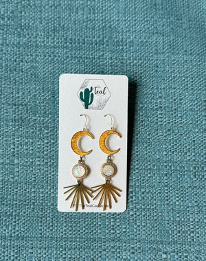 The Teal Cactus Earrings