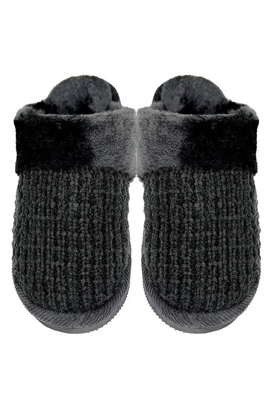 C.C Waffle Knitted Textured Winter Slippers