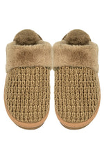 C.C Waffle Knitted Textured Winter Slippers