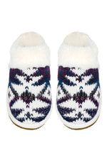 C.C Ombre Aztec Knitted Slippers Faux Fur Cuff