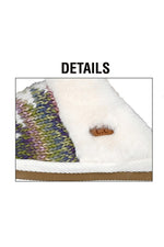 C.C Ombre Aztec Knitted Slippers Faux Fur Cuff