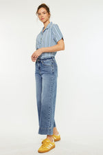KanCan High Rise Crop Wide Leg Jeans