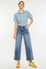 KanCan High Rise Crop Wide Leg Jeans