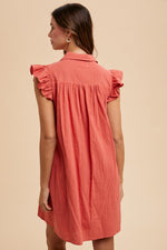 AnnieWear Popcorn Smocked Babydoll Mini Dress