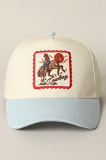 Cowboy Horse Embroidery Patch Denim Cap