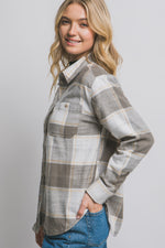 Love Tree Plaid Flannel Button Down Shirt