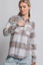 Love Tree Plaid Flannel Button Down Shirt