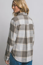 Love Tree Plaid Flannel Button Down Shirt