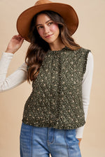 AnnieWear Ditsy Print Quilted Vest