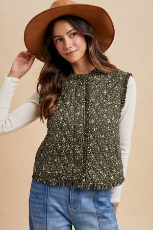 AnnieWear Ditsy Print Quilted Vest