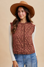 AnnieWear Ditsy Print Quilted Vest