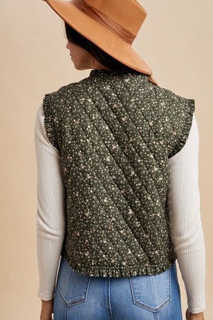 AnnieWear Ditsy Print Quilted Vest