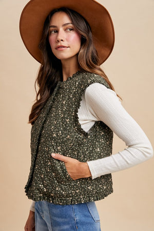 AnnieWear Ditsy Print Quilted Vest