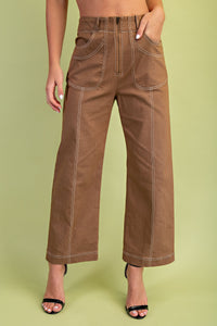 GiGiO Ankle Cropped Exposed ZipperPants