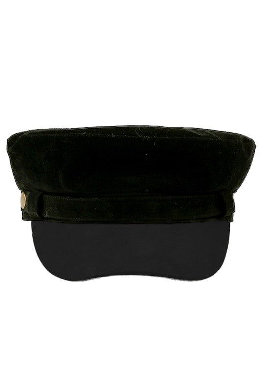 C.C Button Deco Faux Suede Fisherman's Cap
