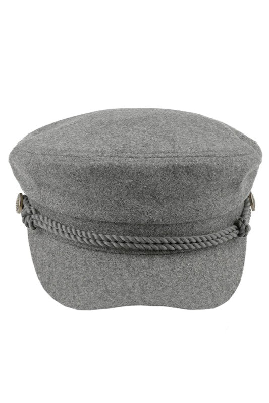 C.C Rope with Button Deco Solid Fisherman's Cap