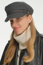 C.C Rope with Button Deco Solid Fisherman's Cap