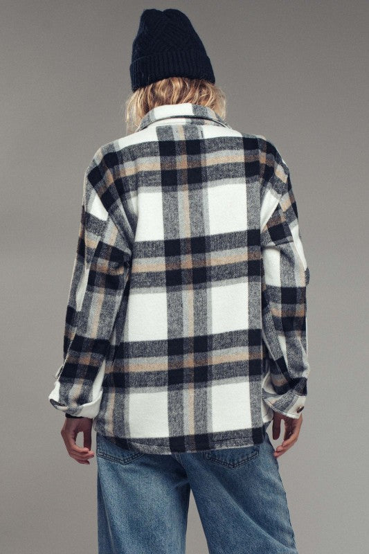 Trend Notes Relaxed Fit Plaid Shacket Flannel