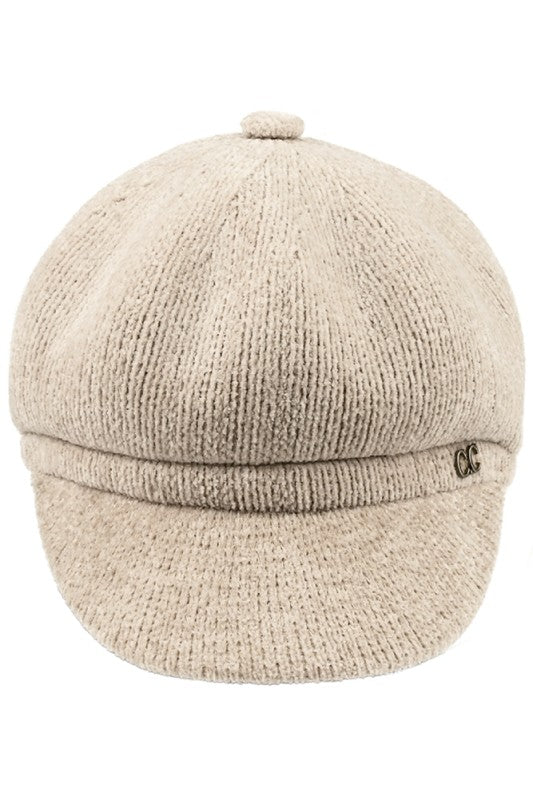 C.C Solid Knitted Newsboy Winter Cap