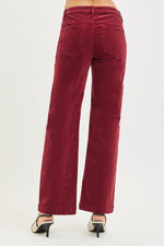 Risen Tummy Control Mid Rise Ankle Straight Corduroy