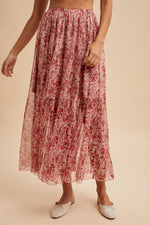 AnnieWear Mesh Shirring Maxi Skirt
