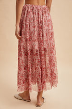 AnnieWear Mesh Shirring Maxi Skirt