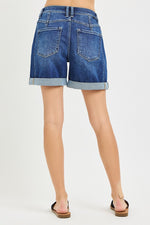 Risen High Rise Seamed Roll Up Shorts