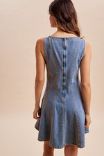 AnnieWear Stretch Denim Sleeveless Mini Dress