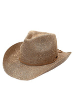 Sequin Cowboy Hat With Suede String
