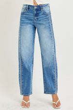 Risen High Rise Ankle Barrel Jeans