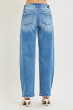 Risen High Rise Ankle Barrel Jeans