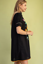 Gigio Linen V-neck Mini Dress