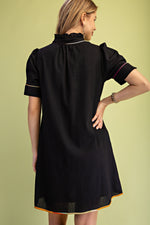 Gigio Linen V-neck Mini Dress