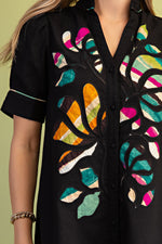 Gigio Linen V-neck Mini Dress