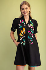 Gigio Linen V-neck Mini Dress