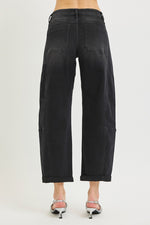 Risen High Rise Crop Barrel Cuffed Hem Pants