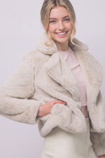 Love Tree Cropped Faux Fur Jacket