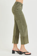 Risen Tummy Control Mid Rise Crop Cuffed Pants