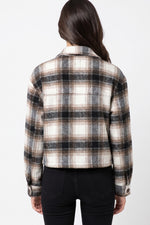 Love Tree Plaid Cropped Shacket