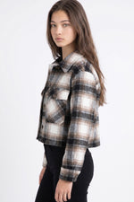 Love Tree Plaid Cropped Shacket