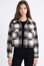 Love Tree Plaid Cropped Shacket