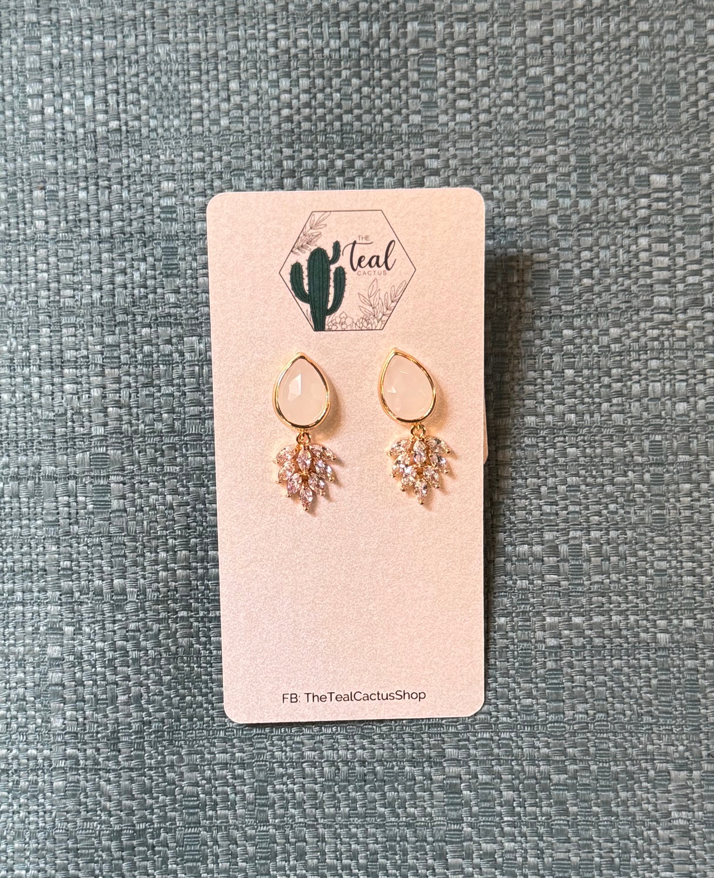 The Teal Cactus Earrings
