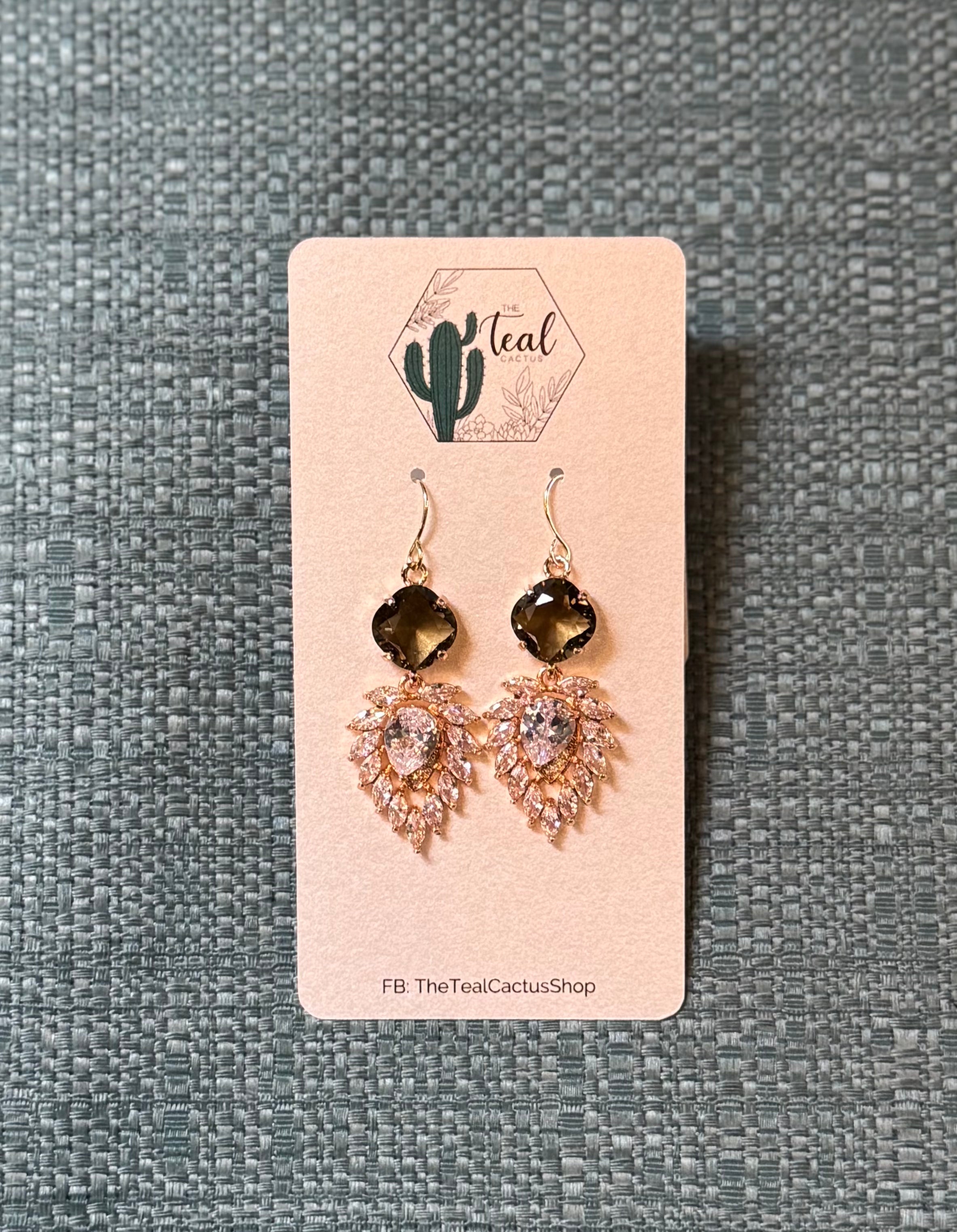 The Teal Cactus Earrings