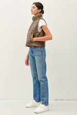 Be Cool Faux Leather Puffer Vest