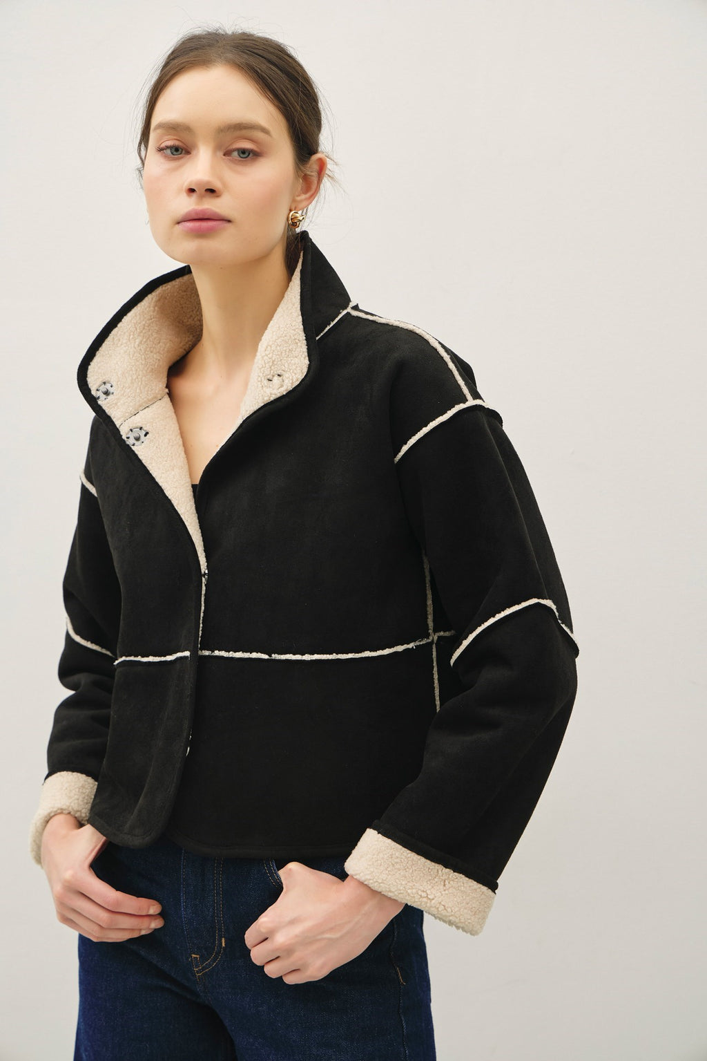 Be Cool Sherpa Lined Boxy Cut Outer