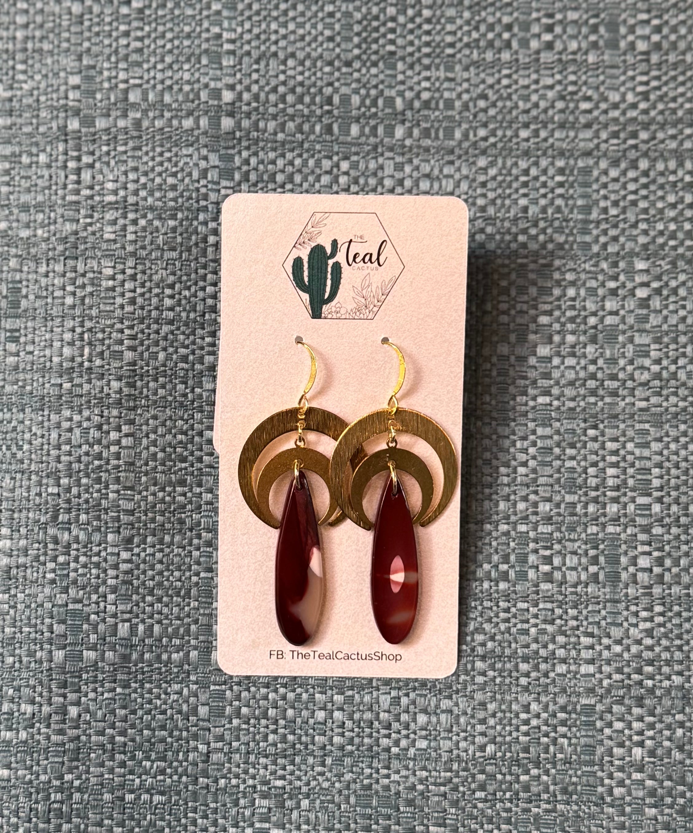 The Teal Cactus Earrings