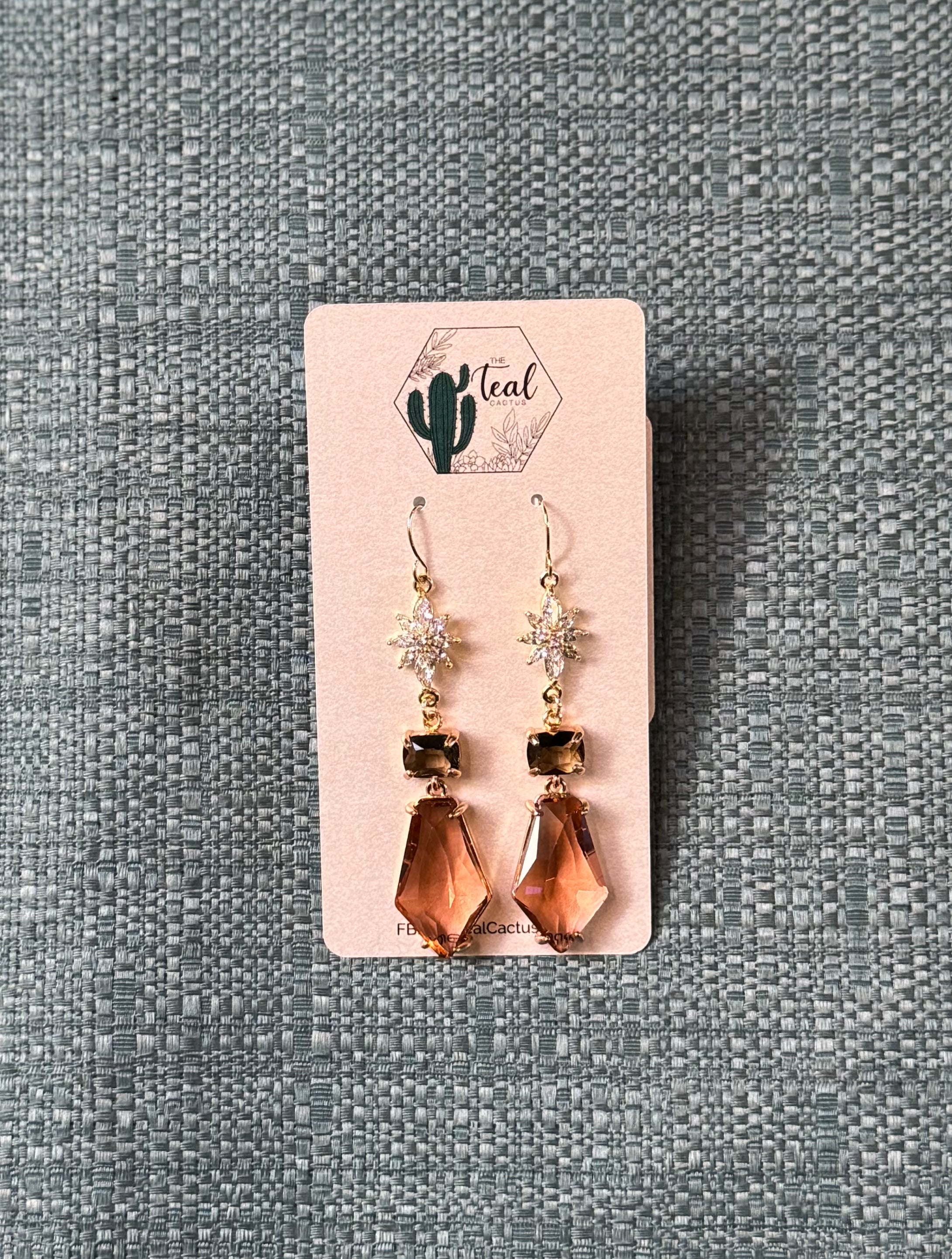 The Teal Cactus Earrings