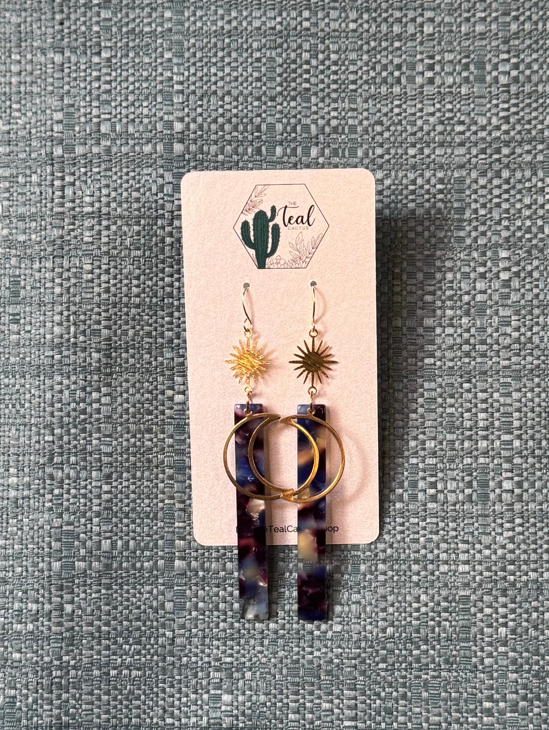 The Teal Cactus Earrings