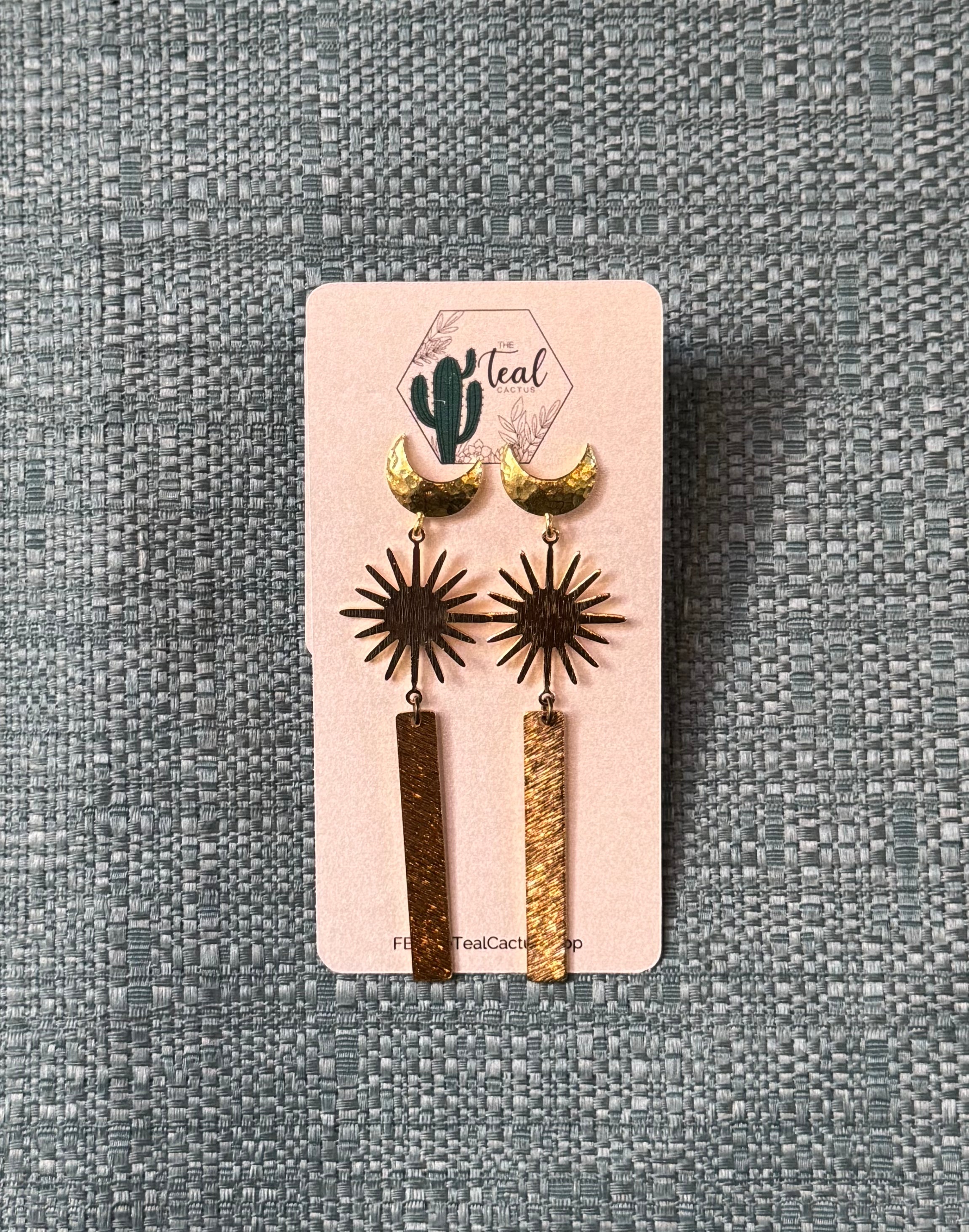 The Teal Cactus Earrings